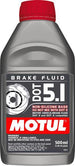 Motul 1/2L Brake Fluid DOT 5.1 container with label, used for vehicle braking systems and hydraulic brake applications.
