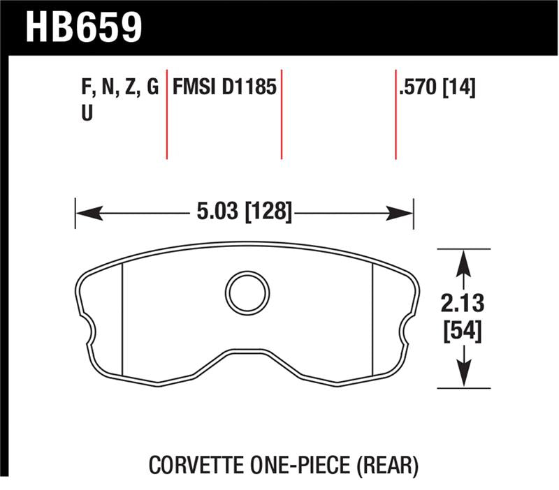 Hawk Performance DTC-60 racing brake pads for Chevrolet Corvette Grand Sport and Z06 rear, high-performance automotive brake pads