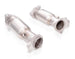 Stainless Works 20-21 Chevrolet Corvette C8 6.2L high-flow catted midpipe kit with 3-inch connecting pipes, shown in image.