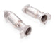Stainless Works 20-21 Chevrolet Corvette C8 6.2L high-flow catted midpipe kit with 3-inch connecting pipes, shown in image.