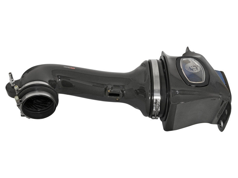 aFe Momentum carbon fiber cold air intake system for Chevrolet Corvette Z06 V8-6.2L, showing the sleek intake components and branding.