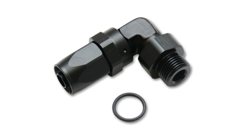 Vibrant Male -8AN 90 Degree Hose End Fitting with 7/8-14 thread, designed for high-performance automotive or fluid transfer applications.