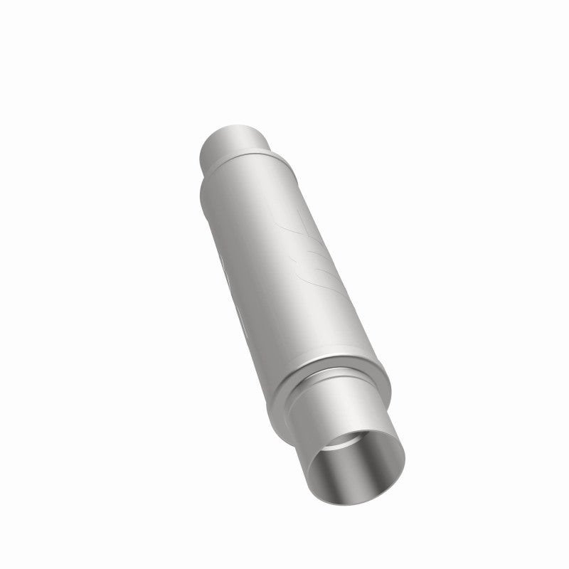 MagnaFlow Mag SS 3-inch muffler with 14x4x4-inch dimensions, featuring a sleek stainless steel design for automotive exhaust systems.