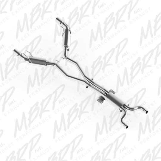 MBRP catback exhaust system for 2010 Chevrolet Camaro V8 6.2L L99 with dual round tips and T409 stainless steel.