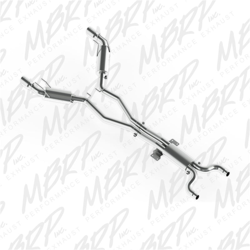 MBRP catback exhaust system for 2010 Chevrolet Camaro V8 6.2L L99 with dual round tips and T409 stainless steel.