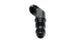 Vibrant black anodized -10AN bulkhead 45-degree elbow fitting, automotive fluid transfer fitting, durable and high-quality.