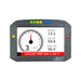 AEM CD-7G carbon flush digital dash display gauge with internal 20Hz GPS and antenna, showing digital readouts on a sleek gauge panel.