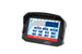 AEM CD-5LG Carbon Logging Digital Dash Display gauge with internal 10Hz GPS and antenna, showing digital readouts and mounting.
