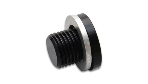 Vibrant M12 x 1.0 metric port plug with crush washer, automotive fittings for secure sealing and reliable connection.