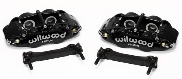 Wilwood Narrow Superlite 4R rear caliper and bracket kit in black for 97-13 C5/C6 Corvette with OEM rotors, big brake upgrade.