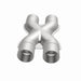 MagnaFlow Smooth Trans X 2.5/2.5 stainless steel X pipe for exhaust systems, showing polished metal with smooth welds.