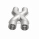 MagnaFlow Smooth Trans X 2.5/2.5 stainless steel X pipe for exhaust systems, showing polished metal with smooth welds.