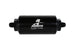 Aeromotive In-Line Fuel Filter with AN-06 Male fitting and 100 micron stainless steel element for clean fuel filtration.