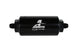 Aeromotive In-Line Fuel Filter with AN-06 Male fitting and 100 micron stainless steel element for clean fuel filtration.