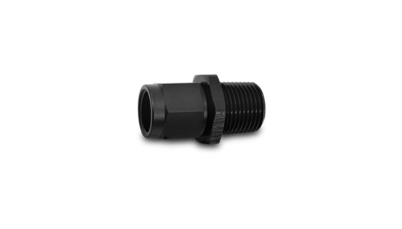 Vibrant -4AN female to 1/8 inch NPT male swivel straight adapter fitting for hydraulic or fuel line connections.