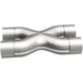 MagnaFlow Smooth Trans X 3/3 X 14 stainless steel X pipe for vehicle exhaust systems, showing shiny metal surface and pipe design