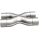 MagnaFlow Smooth Trans X 3/3 X 14 stainless steel X pipe for vehicle exhaust systems, showing shiny metal surface and pipe design