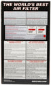 K&N Engineering oval drop-in air filter with black rubber frame and pleated cotton filter media, measuring 8-7/8 inches long.