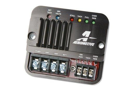 Aeromotive Fuel Pump Speed Controller showing control dial and electronic wiring for precise fuel pump management