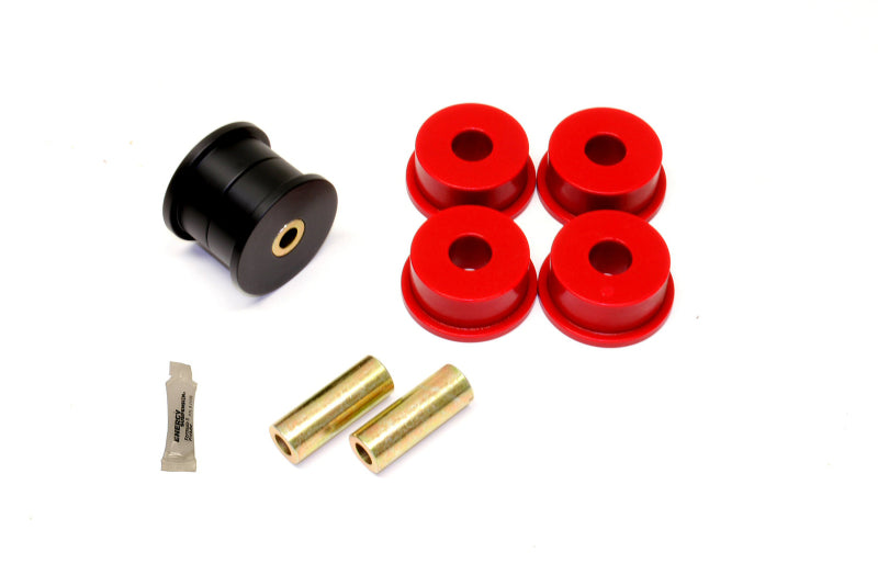 BMR Suspension 5th Gen Camaro differential bushing kit with black and red poly and Delrin bushings, for improved stability and performance.