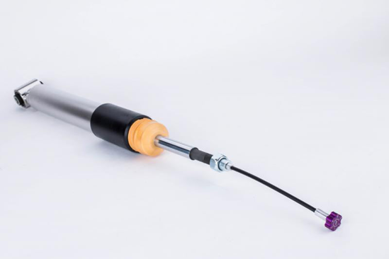 KW 8mm rebound adjustment extension for shocks and struts, 350mm long, shown attached to vehicle suspension components.