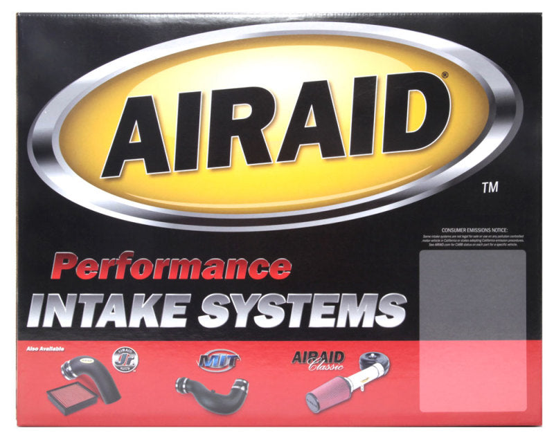 Airaid Chevrolet Silverado and GMC 1500 V8 cold air intake system installed, showcasing the sleek air filter and intake tubing.