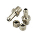 Turbosmart 1/8in NPT 6mm hose tail fittings and blanks for automotive fluid connections, showing metal fittings and connectors.