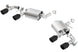 Borla axle back exhaust for 2016 Chevy Camaro V8 SS with dual mode valves and ceramic black finish, shown from rear angle