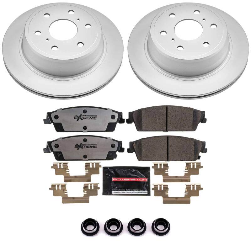 PowerStop rear Z36 coated brake kit for Cadillac Escalade 2007-2014, includes performance brake components for truck and tow applications.