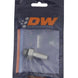 DeatschWerks 6AN ORB male to 3/8 inch male triple barb fitting with O-ring, used for fuel or fluid connections