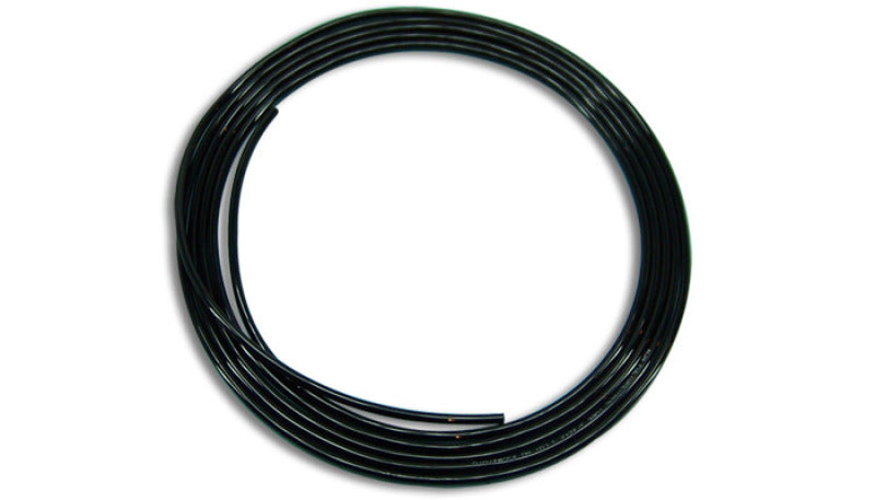 Black Vibrant 1/4 inch (6mm) OD polyethylene tubing, 10-foot length, flexible hose for fluid transfer and irrigation applications.