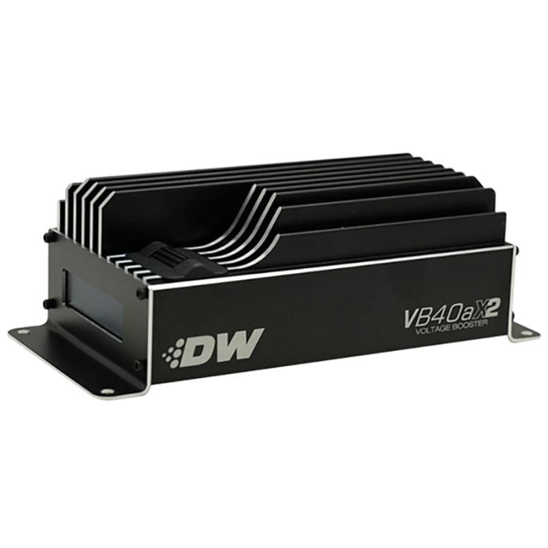 DeatschWerks VB40AX2 dual fuel pump with 40 Amp voltage booster for improved fuel delivery and performance.