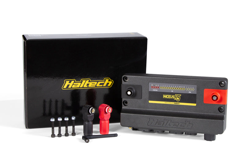 Haltech NEXUS R5 VCU programmer and tuner device with display and control buttons, used for vehicle ECU tuning.