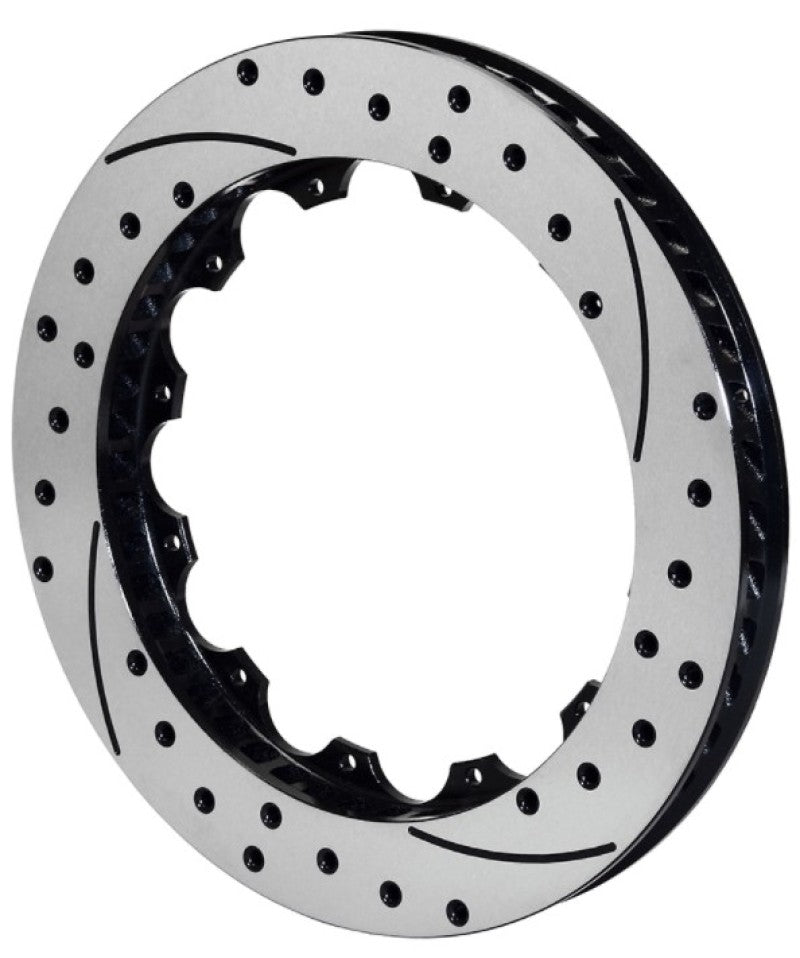 Wilwood SRP48 13.06-inch black drilled 2-piece brake rotor with 12 on 8.75-inch bolt pattern, front or rear vehicle application