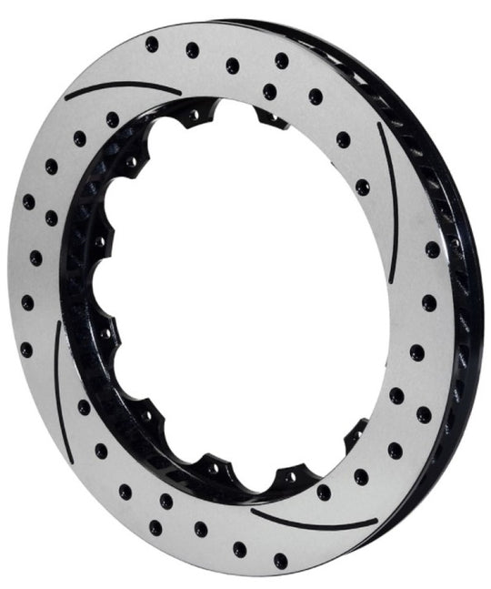 Wilwood SRP48 13.06-inch black drilled 2-piece brake rotor with 12 on 8.75-inch bolt pattern, front or rear vehicle application