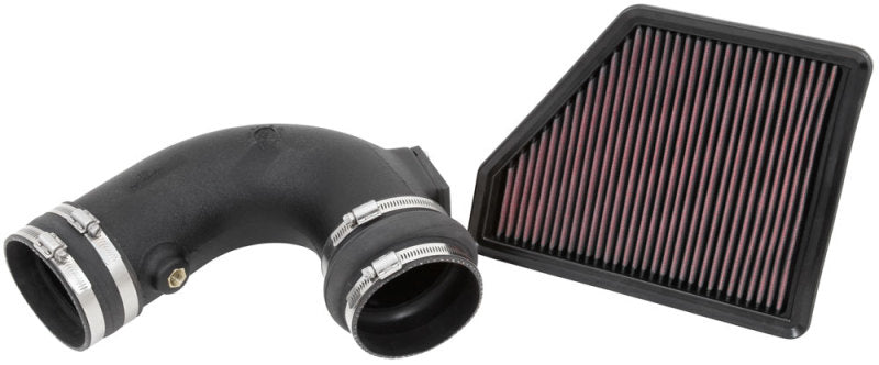 K&N Engineering cold air intake kit for 2010-2014 Chevy Camaro V8 6.2L engine with high-performance air filter and intake piping