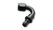 Vibrant 120-degree push-on hose end elbow fitting -8AN for automotive and industrial use, made of durable metal.