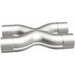 MagnaFlow Smooth Trans X 2.5/2.5 SS X pipe for exhaust systems, showing polished stainless steel construction.