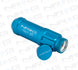 NRG 700 Series M12 X 1.25 steel lug nut set with dust caps, locks, and lock socket in blue, includes 21 pieces