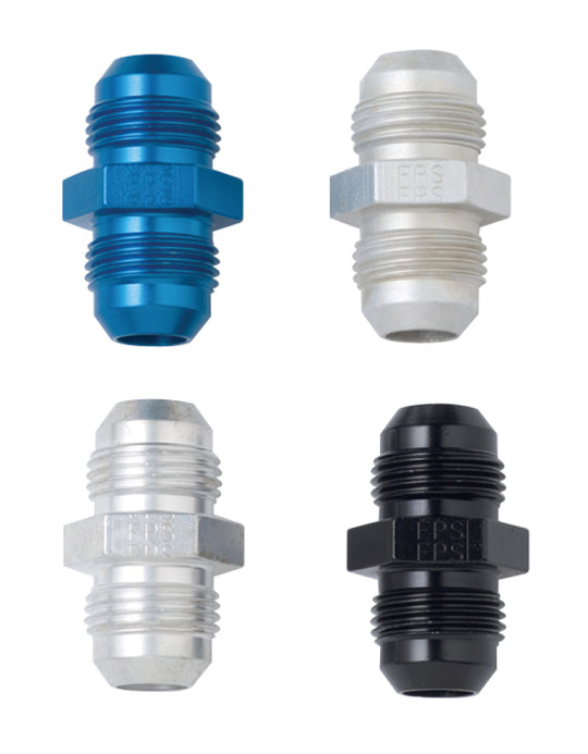 Fragola -6AN black union fitting, high-quality automotive fluid transfer component, showing the sleek black finish and detailed threading.