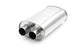 Vibrant Streetpower 2.25-inch stainless steel dual in-out oval muffler for automotive exhaust systems, shown in the image.
