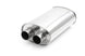 Vibrant Streetpower 2.25-inch stainless steel dual in-out oval muffler for automotive exhaust systems, shown in the image.