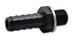 Vibrant M10 x 1.0 to 1/8 inch barb fitting showing the metal threaded end and barbed connector for hoses or tubing.