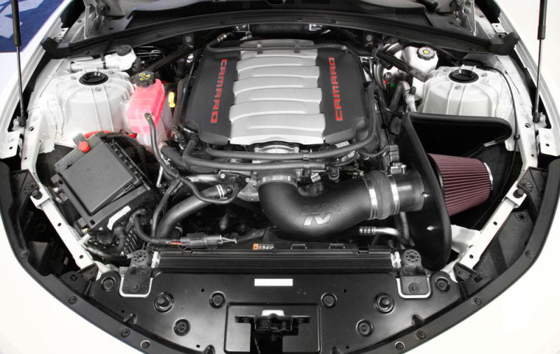 K&N Engineering 2016 Chevy Camaro SS V8-6.2L Cold Air Intake with high-flow air filter and durable intake tubing.