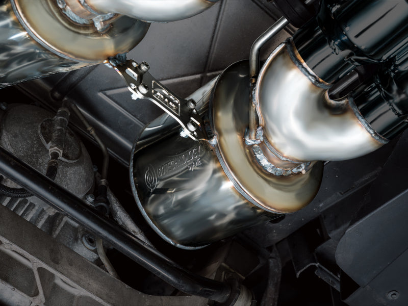 AWE Tuning C6 Chevrolet Corvette Z06/ZR1 touring edition axle-back exhaust with diamond black tips, shown installed on the vehicle.