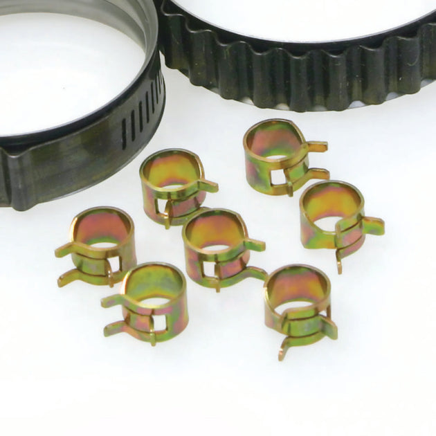Turbosmart spring clamps 0.12 pack of 10 for blow off valve accessories, metal clamps with adjustable tension.