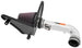 K&N Engineering silver Typhoon short ram cold air intake installed in a 2016-2017 Chevy Camaro 3.6L engine for improved airflow.
