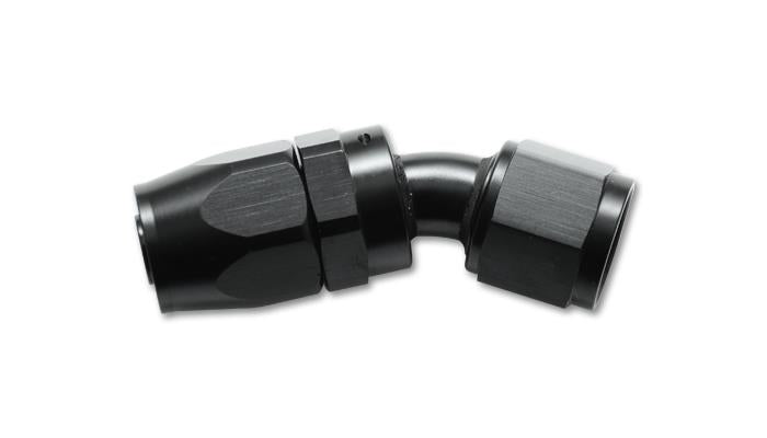 Vibrant -4AN AL 30 Degree Elbow Hose End Fitting showing black anodized aluminum fitting with 30-degree bend for hydraulic hoses