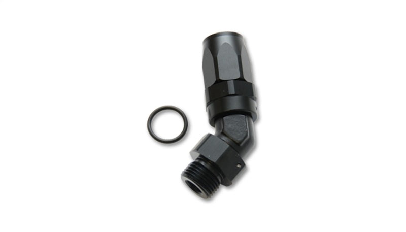 Vibrant Male -6AN 45-degree hose end fitting with 9/16-18 thread, designed for high-performance automotive or fluid systems