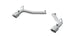MBRP axle back muffler delete for 2010-2015 Chevrolet Camaro V8 6.2L, showing the polished aluminum exhaust tips and pipe.